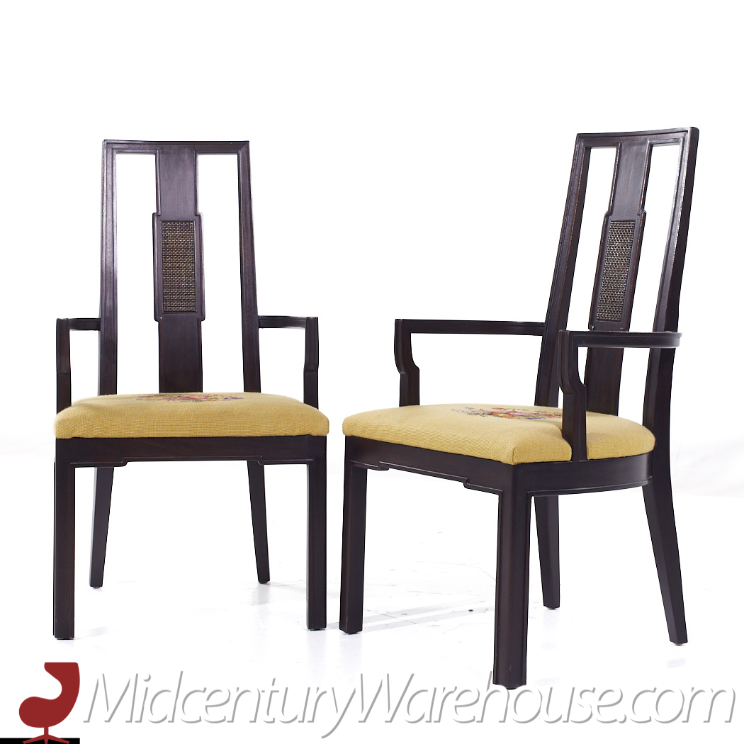 Mount Airy Janus Mid Century Captains Dining Chairs - Pair