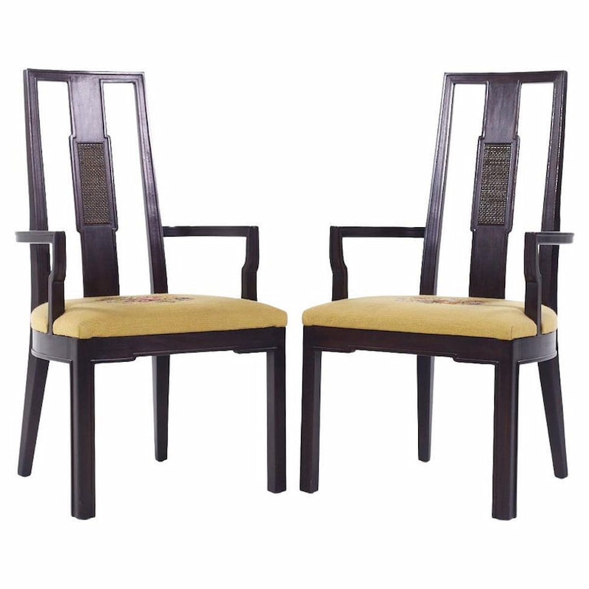 Mount Airy Janus Mid Century Captains Dining Chairs - Pair