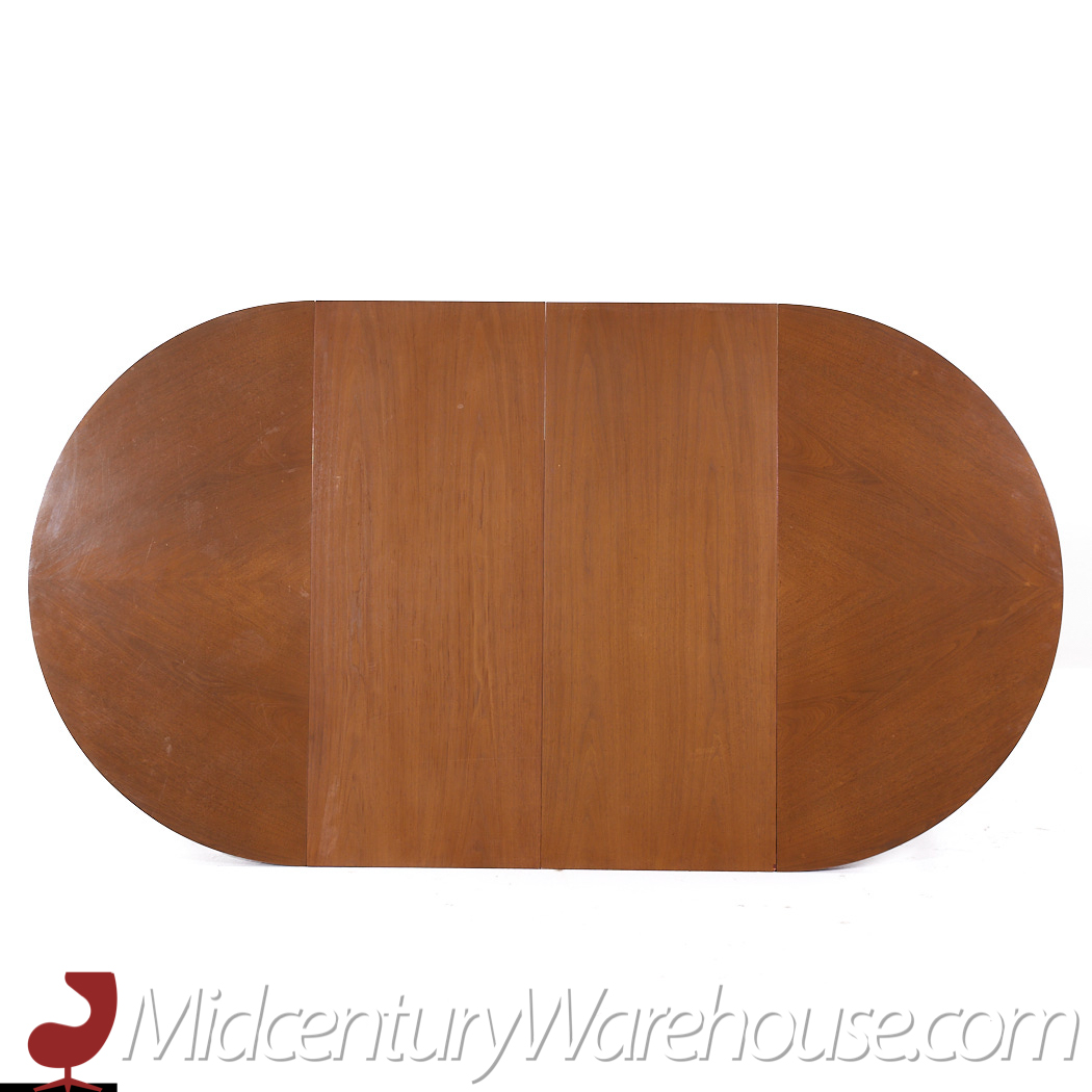 Mount Airy Janus Mid Century Walnut Expanding Dining Table with 2 Leaves