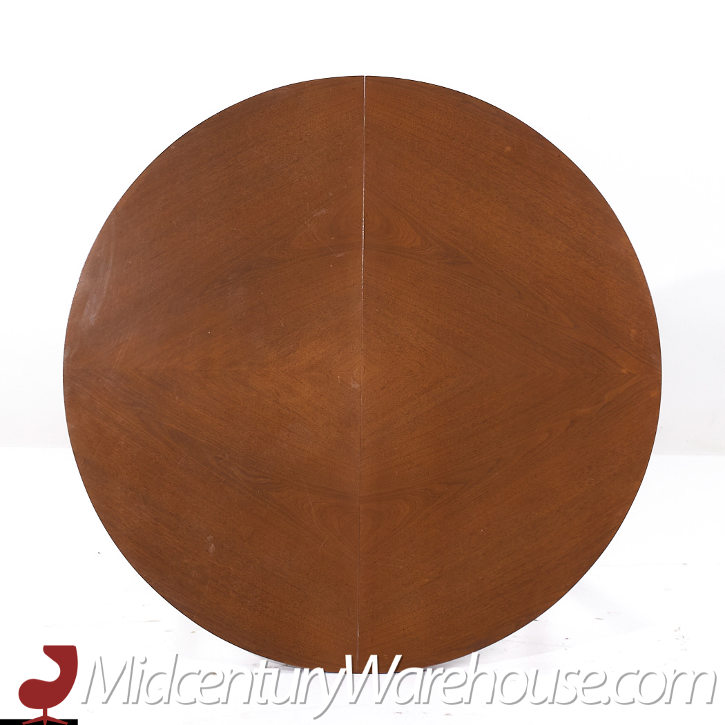 Mount Airy Janus Mid Century Walnut Expanding Dining Table with 2 Leaves