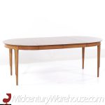 Mount Airy Janus Mid Century Walnut Expanding Dining Table with 2 Leaves