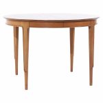 Mount Airy Janus Mid Century Walnut Expanding Dining Table with 2 Leaves