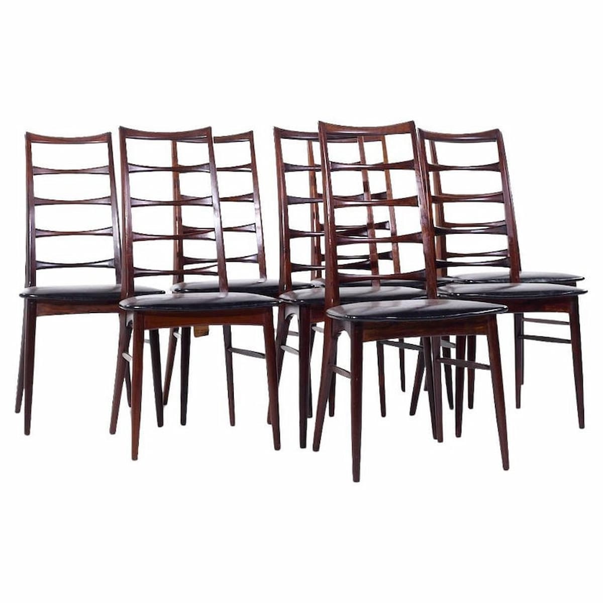 Niels Koefoed for Koefoeds Hornslet Lis Mid Century Danish Rosewood Chairs - Set of 8