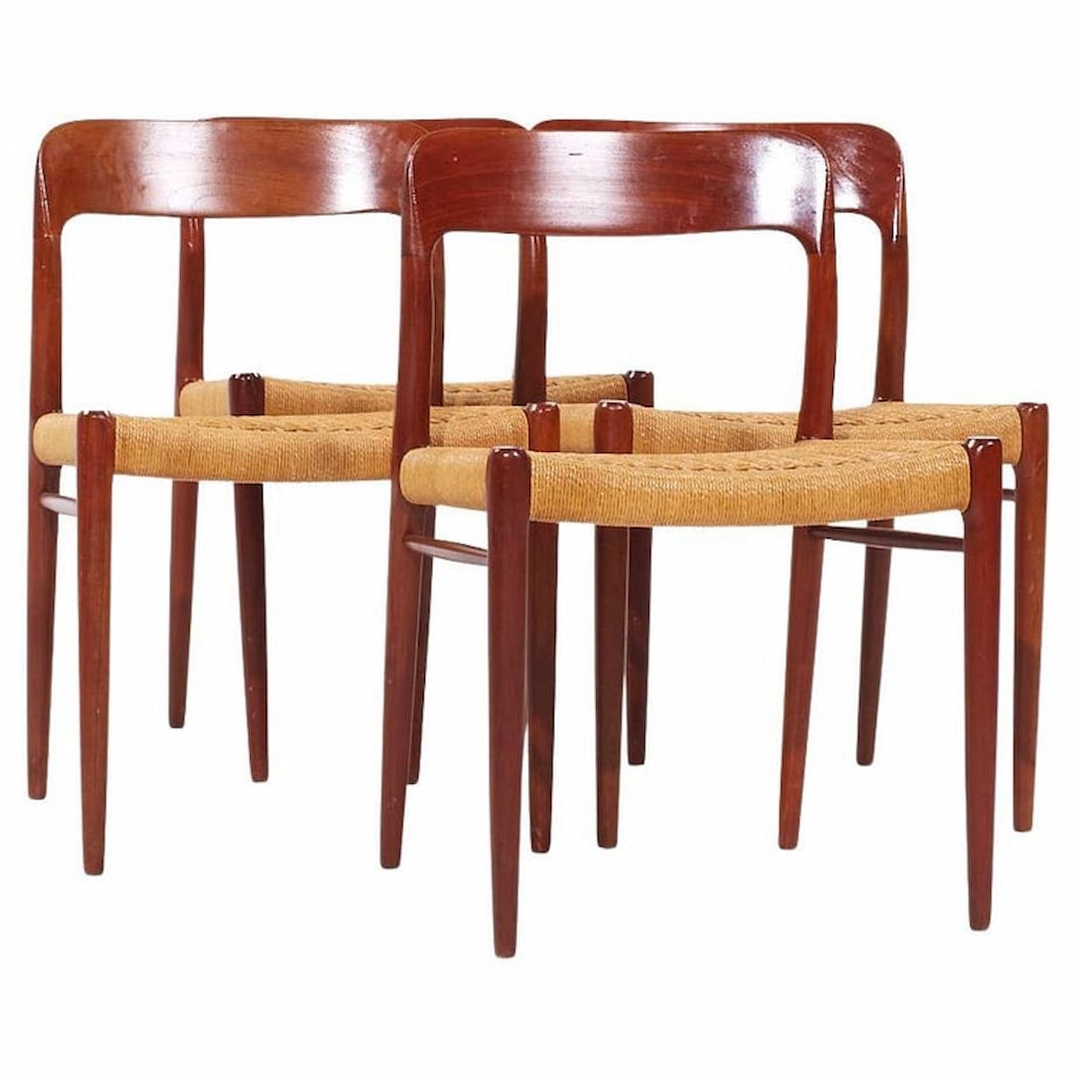 Niels Moller Model 75 Mid Century Danish Teak Dining Chairs - Set of 4