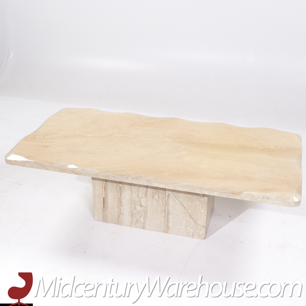 Onda Mid Century Beveled Marble Coffee Table