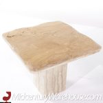 Onda Mid Century Beveled Marble Side Tables - Pair