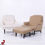 Roger Sprunger for Dunbar Mid Century Lounge Chair and Ottoman - Pair