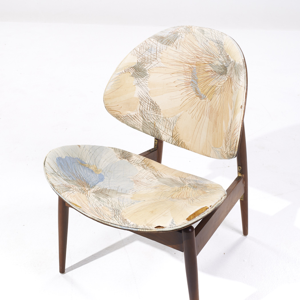 Seymour James Weiner for Kodawood Mid Century Clam Shell Chairs - Pair