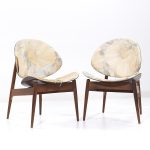 Seymour James Weiner for Kodawood Mid Century Clam Shell Chairs - Pair