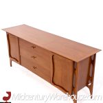 Vladimir Kagan Style Mid Century Sculptural Walnut Lowboy Dresser