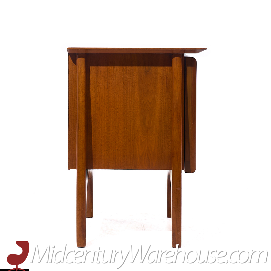 Vladimir Kagan Style Mid Century Sculptural Walnut Nightstands - Pair