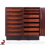 Westnofa Mid Century Danish Rosewood 14 Drawer Armoire Gentleman's Chest Highboy Dresser