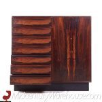 Westnofa Mid Century Danish Rosewood 14 Drawer Armoire Gentleman's Chest Highboy Dresser