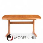 Dyrlund Style Mid Century Danish Teak Hidden Leaf Expanding Dining Table with 2 Leaves | Mid Century Modern Furniture - Mid Century Furniture Chicago Dyrlund Style Mid Century Danish Teak Hidden Leaf Expanding Dining Table with 2 Leaves