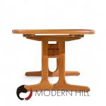 Dyrlund Style Mid Century Danish Teak Hidden Leaf Expanding Dining Table with 2 Leaves | Mid Century Modern Furniture - Mid Century Furniture Chicago Dyrlund Style Mid Century Danish Teak Hidden Leaf Expanding Dining Table with 2 Leaves