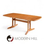 Dyrlund Style Mid Century Danish Teak Hidden Leaf Expanding Dining Table with 2 Leaves | Mid Century Modern Furniture - Mid Century Furniture Chicago Dyrlund Style Mid Century Danish Teak Hidden Leaf Expanding Dining Table with 2 Leaves
