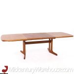 Dyrlund Style Mid Century Danish Teak Hidden Leaf Expanding Dining Table with 2 Leaves