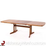 Dyrlund Style Mid Century Danish Teak Hidden Leaf Expanding Dining Table with 2 Leaves