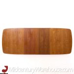 Dyrlund Style Mid Century Danish Teak Hidden Leaf Expanding Dining Table with 2 Leaves