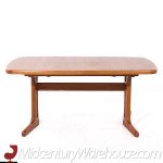 Dyrlund Style Mid Century Danish Teak Hidden Leaf Expanding Dining Table with 2 Leaves