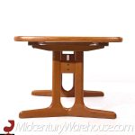 Dyrlund Style Mid Century Danish Teak Hidden Leaf Expanding Dining Table with 2 Leaves