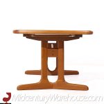 Dyrlund Style Mid Century Danish Teak Hidden Leaf Expanding Dining Table with 2 Leaves