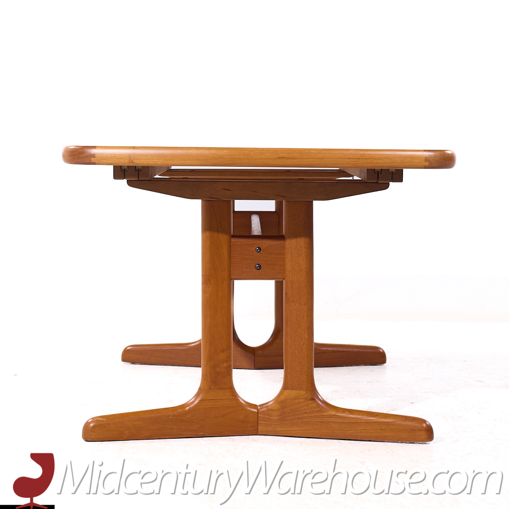 Dyrlund Style Mid Century Danish Teak Hidden Leaf Expanding Dining Table with 2 Leaves