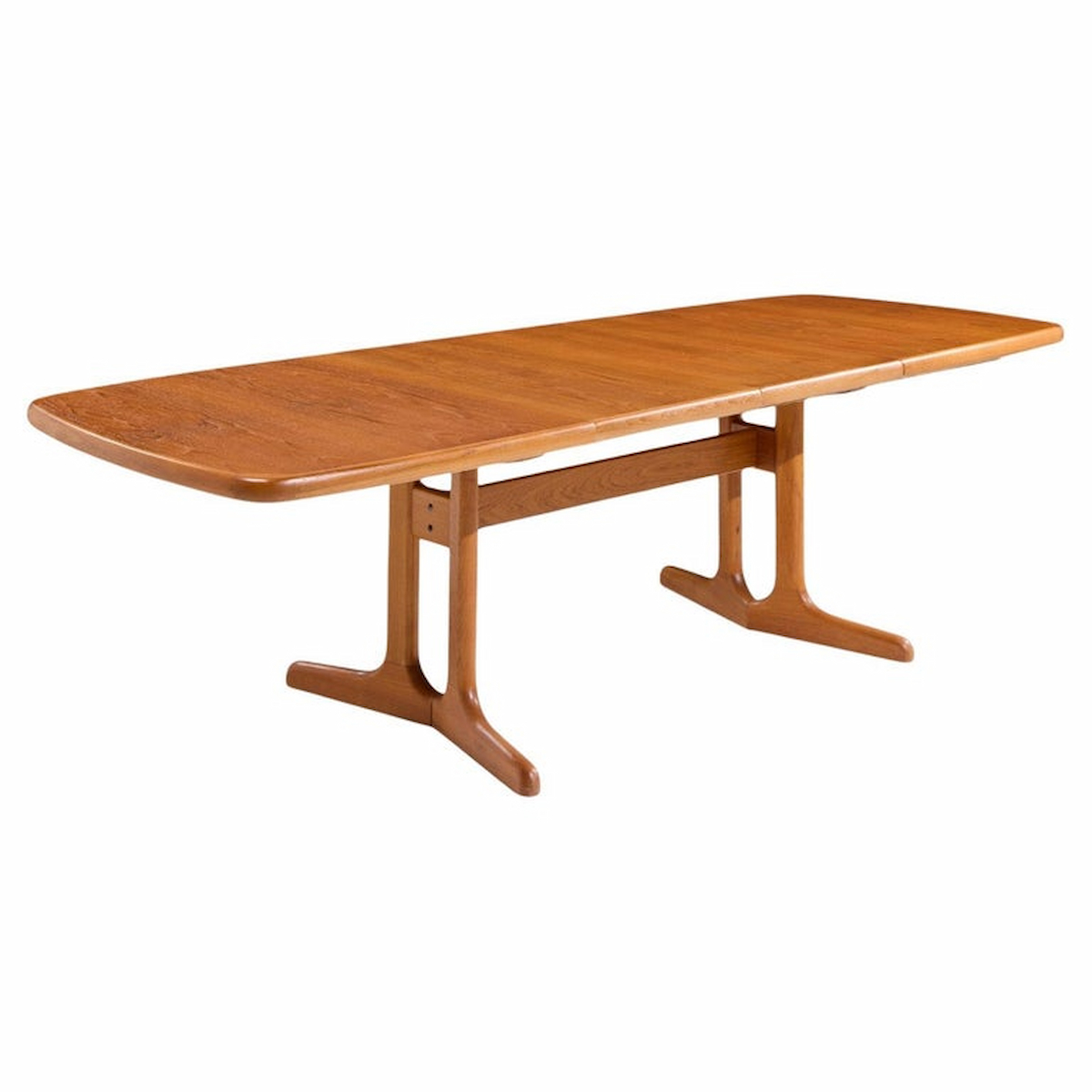 Dyrlund Style Mid Century Danish Teak Hidden Leaf Expanding Dining Table with 2 Leaves