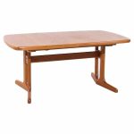 Dyrlund Style Mid Century Danish Teak Hidden Leaf Expanding Dining Table with 2 Leaves