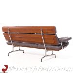 Eames for Herman Miller Mid Century Walnut and Leather 3 Seat Sofa