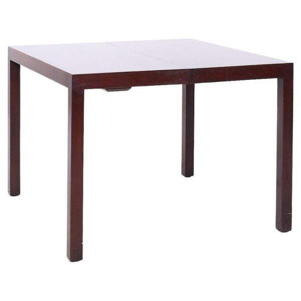 edward wormley for dunbar mid century expanding mahogany dining table with 2 leaves