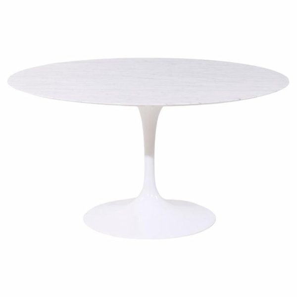 Eero Saarinen for Knoll Mid Century 54" Tulip Carrara Marble Dining Table