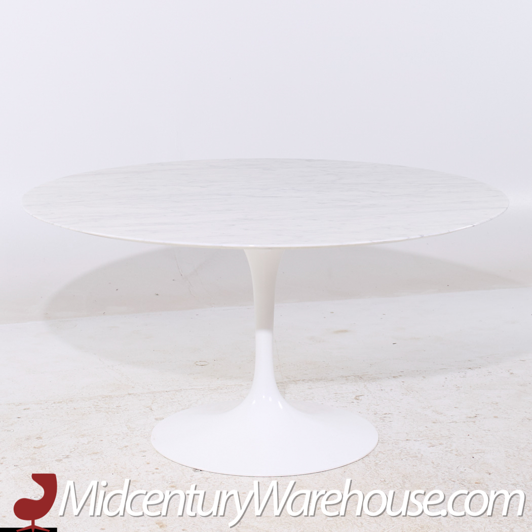 Eero Saarinen for Knoll Mid Century 54" Tulip Carrara Marble Dining Table