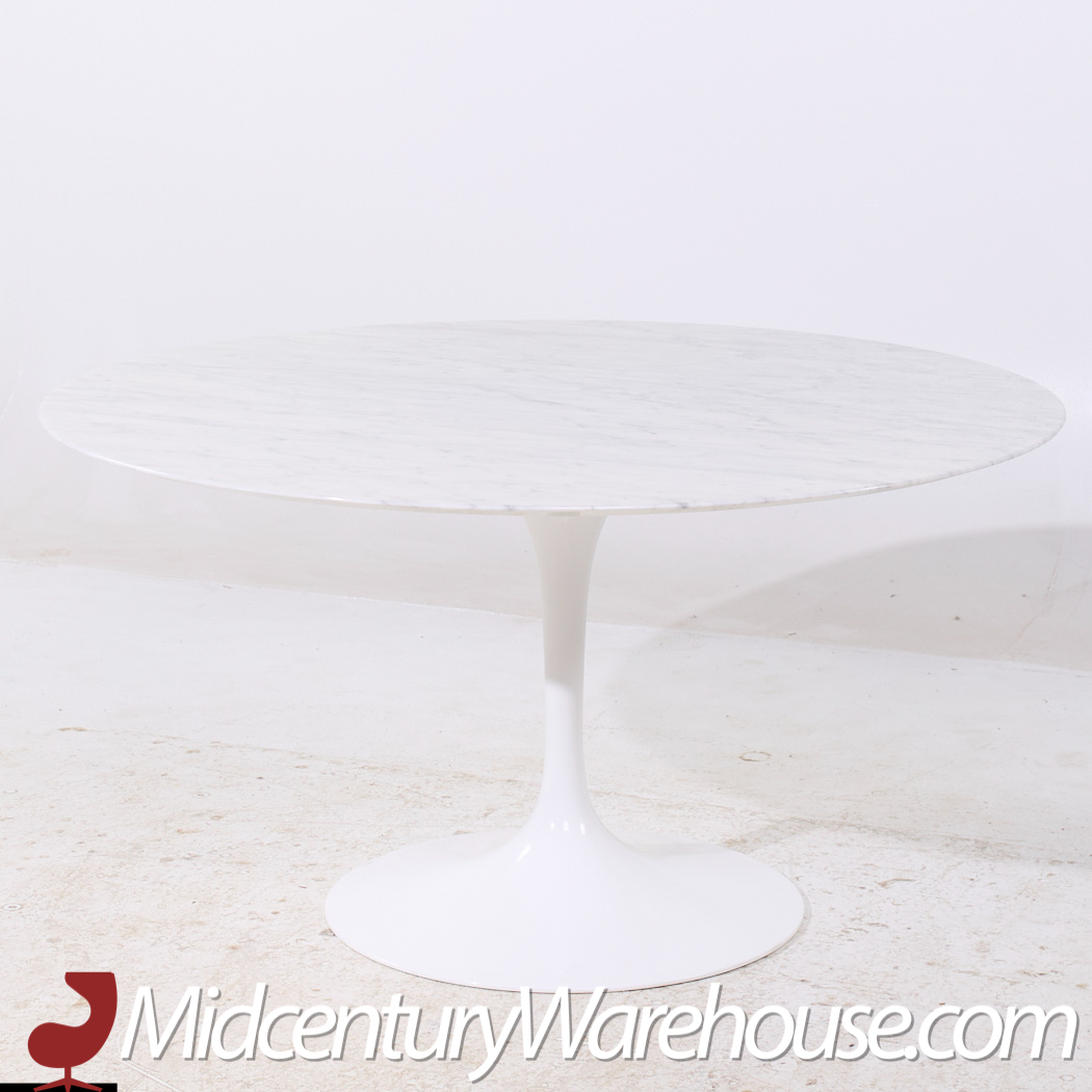 Eero Saarinen for Knoll Mid Century 54" Tulip Carrara Marble Dining Table