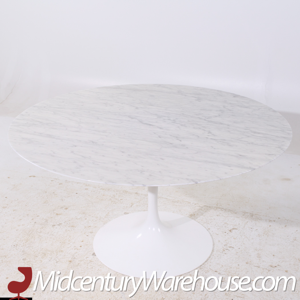 Eero Saarinen for Knoll Mid Century 54" Tulip Carrara Marble Dining Table