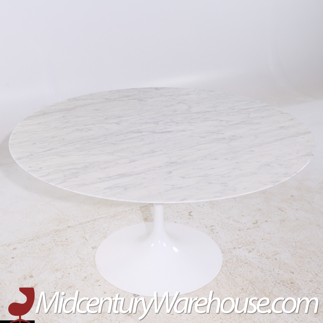 Eero Saarinen for Knoll Mid Century 54" Tulip Carrara Marble Dining Table