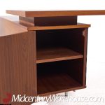 George Nelson for Herman Miller 9000 Series Mid Century Walnut Executive Corner Desk with Return