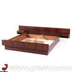 Hans Olsen Style Mid Century Danish King Rosewood Platform Bed