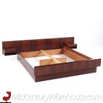 Hans Olsen Style Mid Century Danish King Rosewood Platform Bed