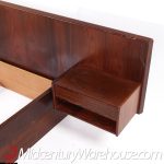 Hans Olsen Style Mid Century Danish King Rosewood Platform Bed