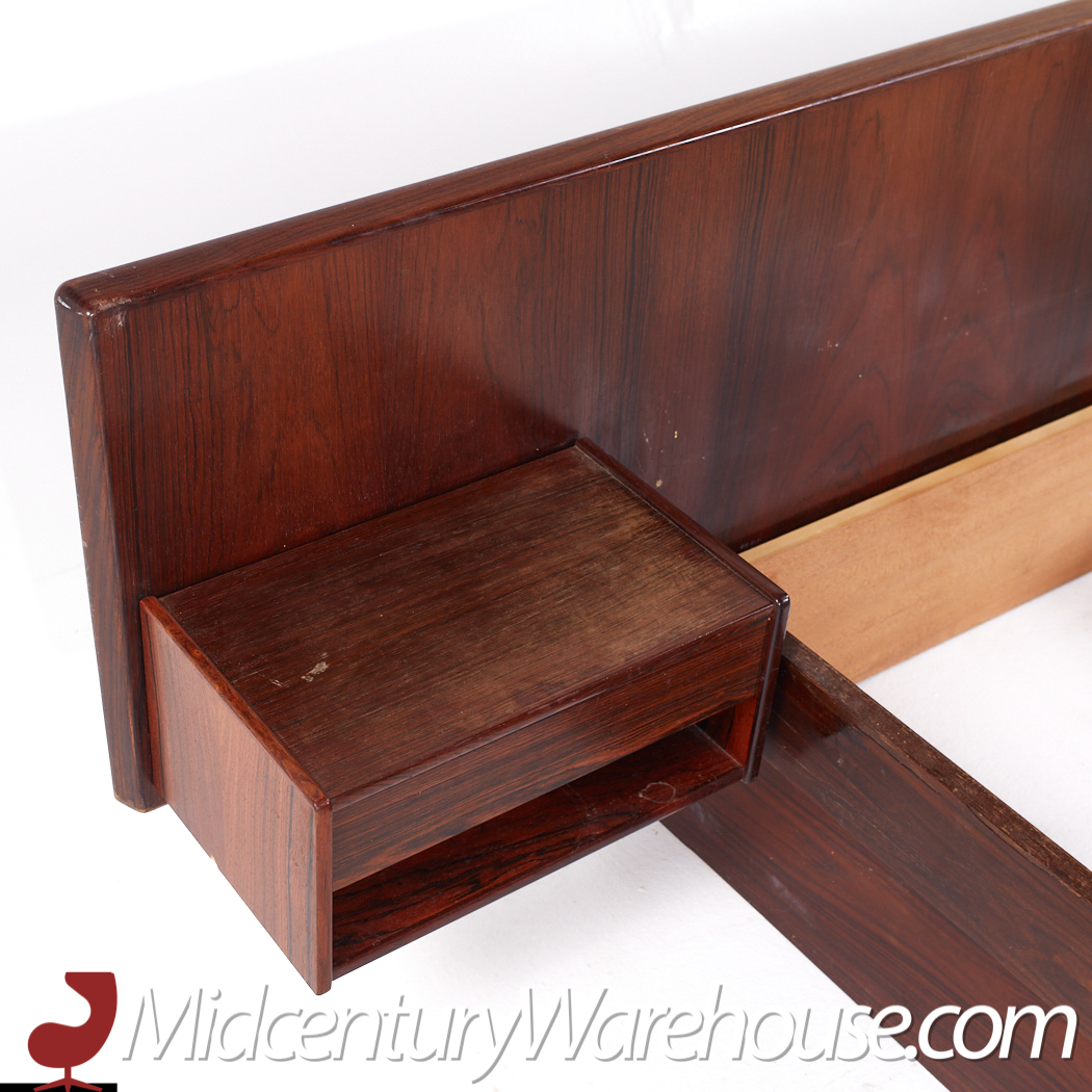 Hans Olsen Style Mid Century Danish King Rosewood Platform Bed