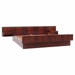 Hans Olsen Style Mid Century Danish King Rosewood Platform Bed