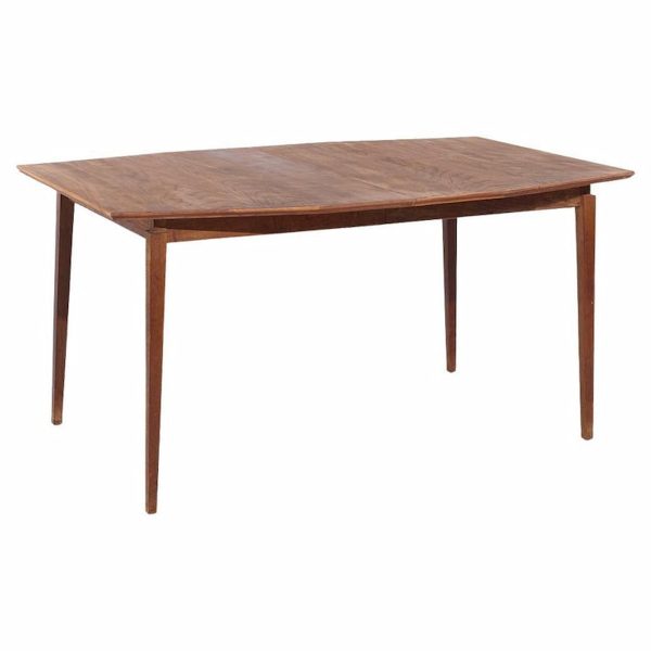 Jens Risom Mid Century Expanding Walnut Dining Table with 1 Leaf