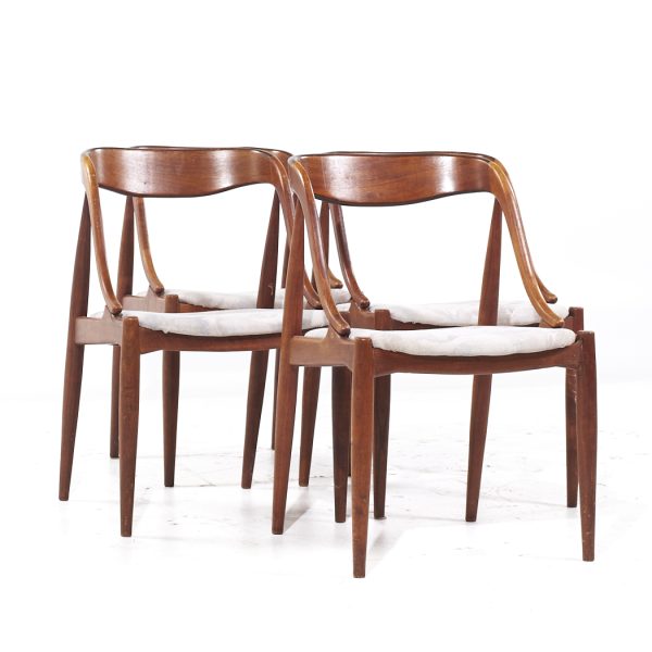 Johannes Andersen Mid Century Danish Teak Dining Chairs - Set of 4