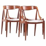 Johannes Andersen Mid Century Danish Teak Dining Chairs - Set of 4