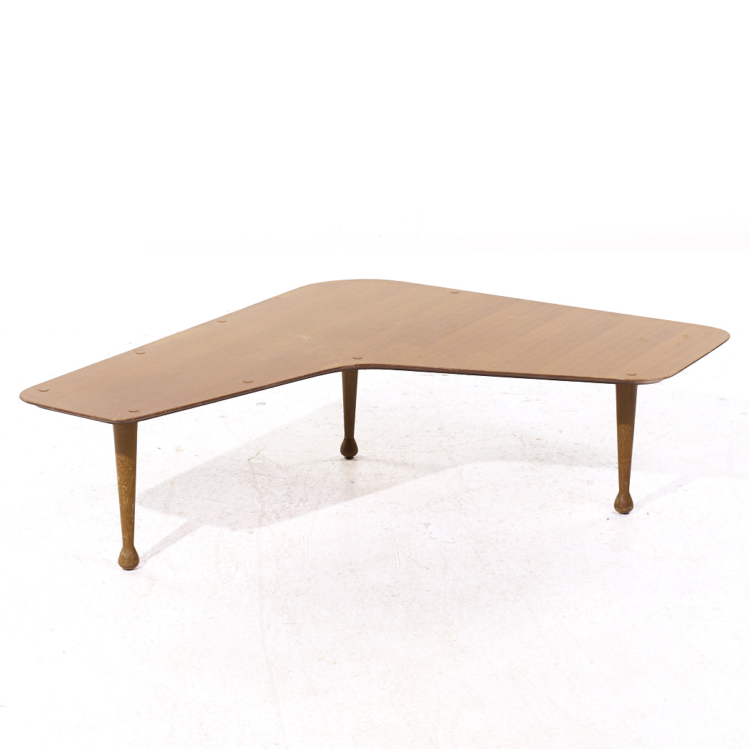 John Keal for Brown Saltman Mid Century Bleached Mahogany Coffee Table