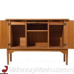 John Keal for Brown Saltman Mid Century Bleached Mahogany Tambour Door Credenza