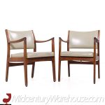 Johnson Chair Co Walnut Arm Chairs - Pair