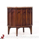 Kent Coffey Mid Century Walnut Marble and Rosewood Perspecta Marble Top Nightstands - Pair