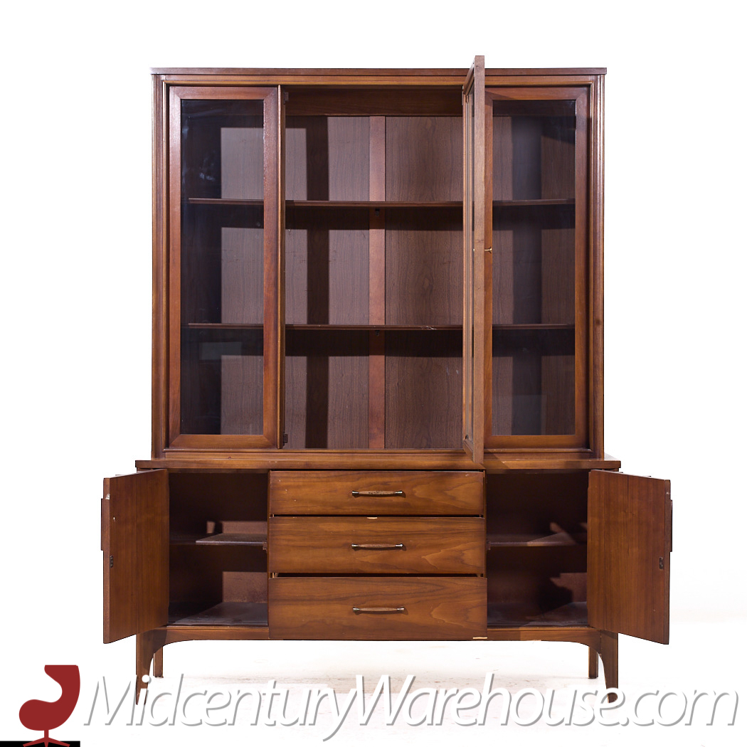 Kent Coffey Perspecta Mid Century Walnut and Rosewood China Cabinet